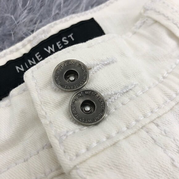 Nine West Women’s 6 White Capri Pants Bling Embellished - Picture 4 of 16